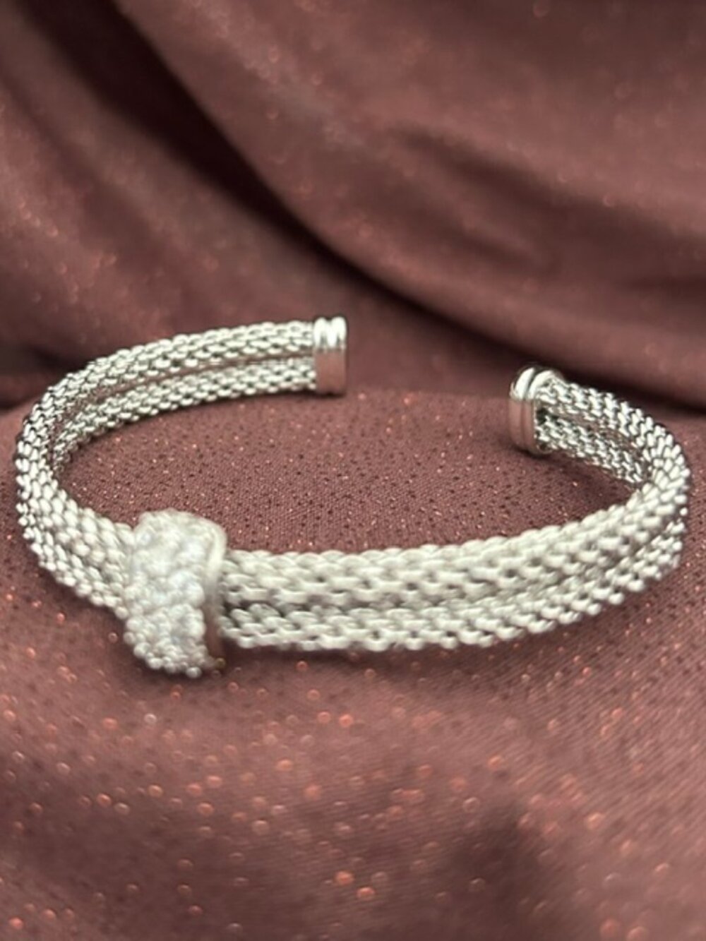 Beautiful White CZ's cable bangle